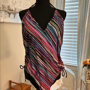 Colorful Striped Halter bathing suit